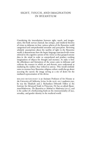 Sight Touch And Imagination In Byzantium Roland Betancourt