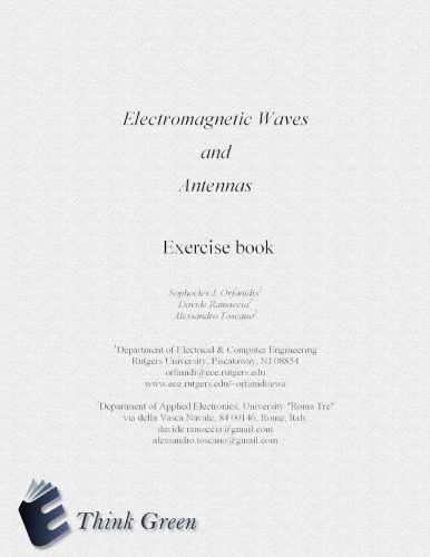 Electromagnetic Waves And Antennas Exercise Book 1st Edition Sophocles J Orfanidis