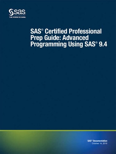 Sas Certified Professional Prep Guide Advanced Programming Using Sas 9 4 Sas Sas Institute