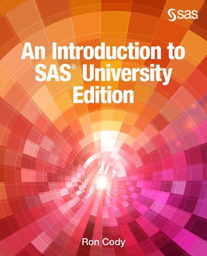 An Introduction To Sas University Edition 1st Edition Ron Cody