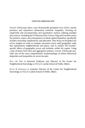 Uneven Urbanscape Spatial Structures And Ethnoracial Inequality Paul M Ong