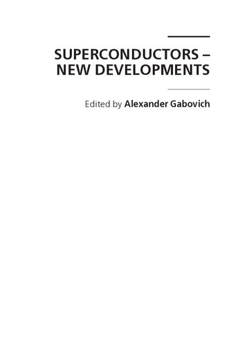 Superconductors New Developments Alexander M Gabovich