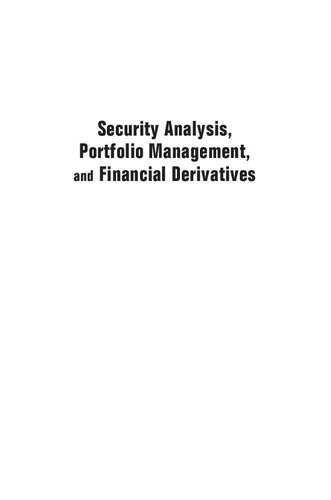 Security Analysis Portfolio Management And Financial Derivatives Cheng Few Lee
