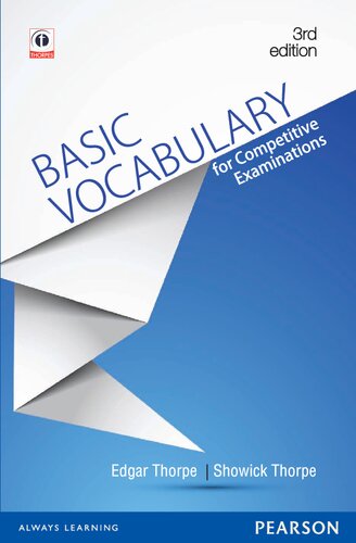 Basic Vocabulary For Competitive Examinations 3rd Edition Edgar Thorpe