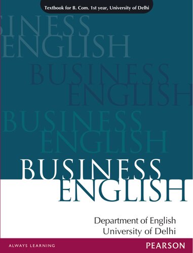 Business English Textbook For Bcom 1st Year University Of Delhi Department Of English