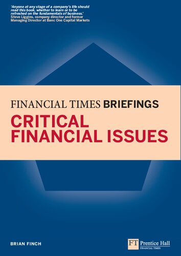 Critical Financial Issues Financial Times Briefing Financial Times Series 1st Edition Brian Finch