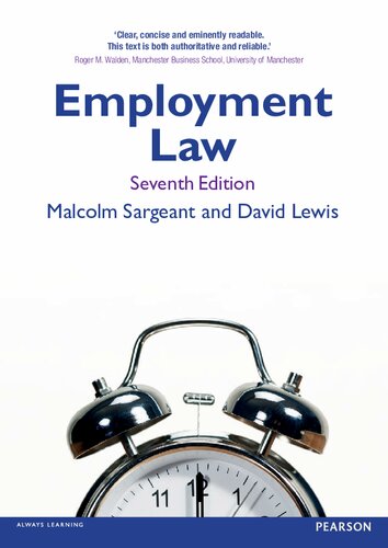 Employment Law 7th Edition Malcolm Sargeant David Lewis