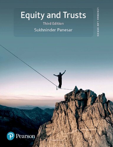 Equity And Trusts Longman Law Series 3rd Edition Sukhninder Panesar