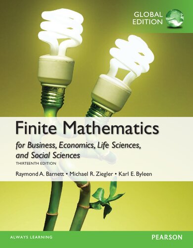 Finite Mathematics For Business Economics Life Sciences And Social Sciences 13th Edition Raymond A Barnett