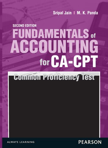 Fundamentals Of Accunting For Cacapt Common Proficiency Test 2nd Edition Sripal Jain