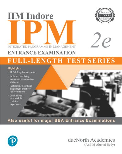 Iim Indore Ipm Entrance Examination Fulllength Test Series 2nd Edition Duenorth Academics