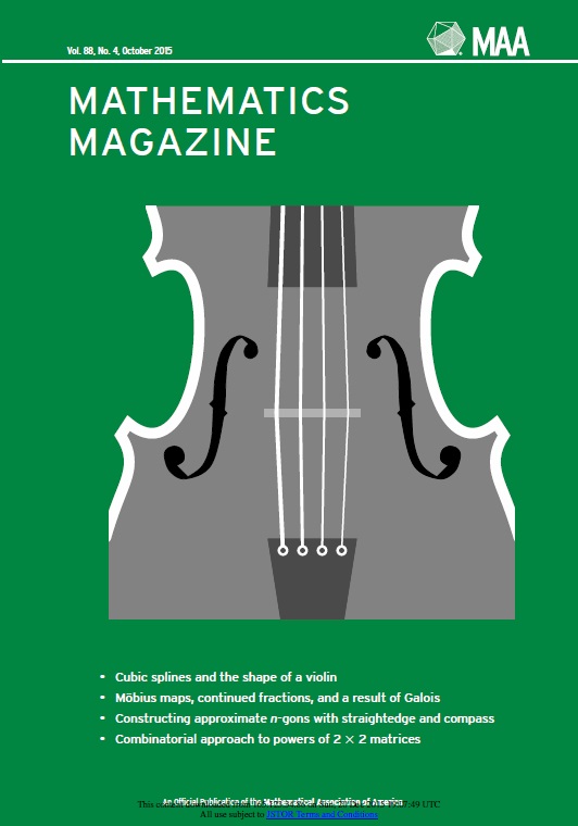 Mathematics Magazine Vol 88 Issue 4 Mathematical Association Of America