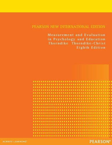 Measurement And Evaluation In Psychology And Education 8th Edition Robert Thorndike
