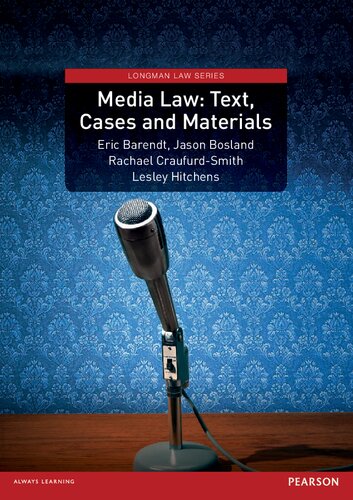 Media Law Text Cases Materials Longman Law Series 1st Eric Barendt