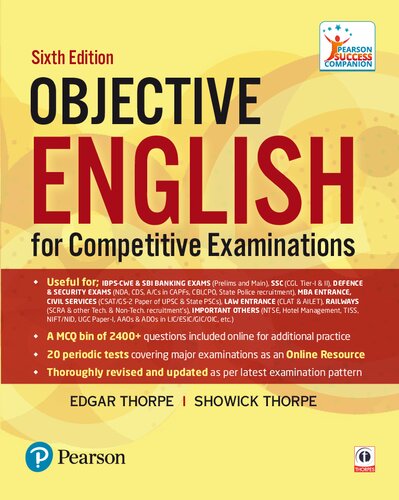 Objective English For Competitive Examinations 6th Edition Edgar Thorpe