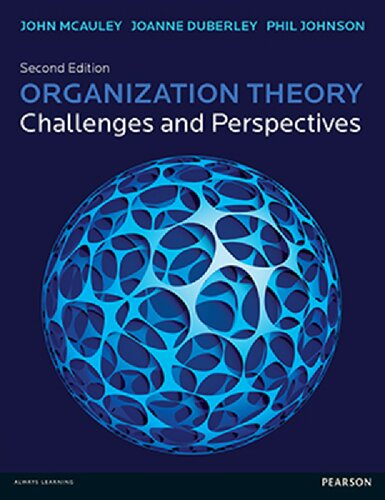Organization Theory Challenges Perspectives 2nd Edition John Mcauley