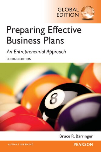 Preparing Effective Business Plans An Entrepreneurial Approach 2nd Edition Bruce R Barringer