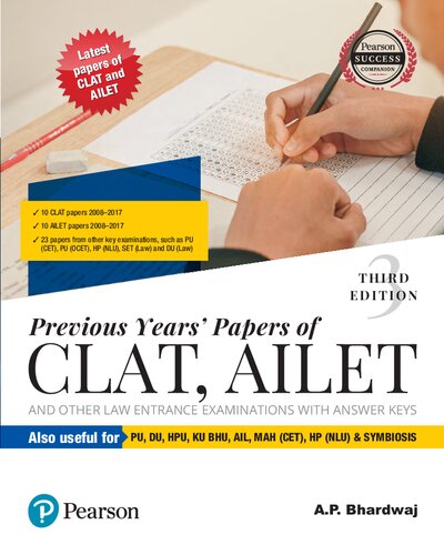 Previous Years Papers Of Clat Ailet And Other Law Entrance Examinations 3rd Edition A P Bhardwaj