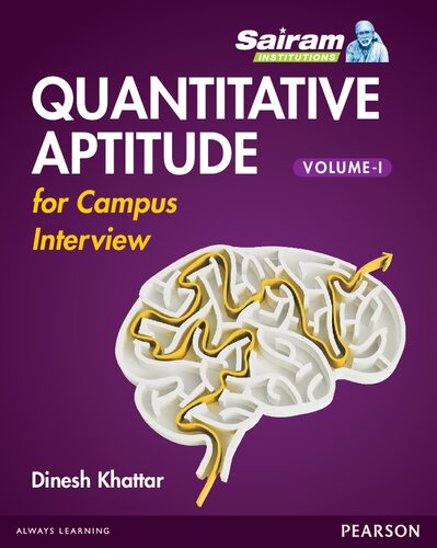 Quantitative Aptitude For Campus Interview Vol I Dinesh Khattar