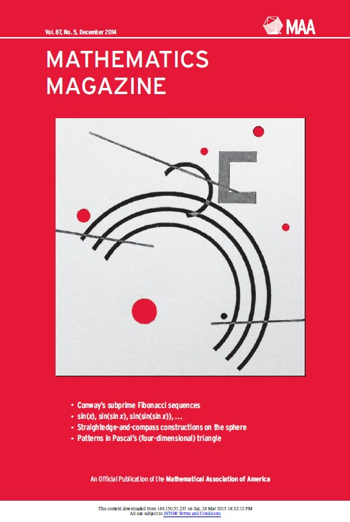 Mathematics Magazine Vol 87 Issue 5 Mathematical Association Of America