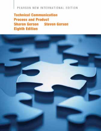 Technical Communication Process And Product 8th Edition Sharon J Gerson
