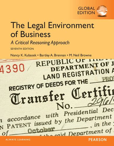 The Legal Environment Of Business 7th Edition Nancy K Kubasek