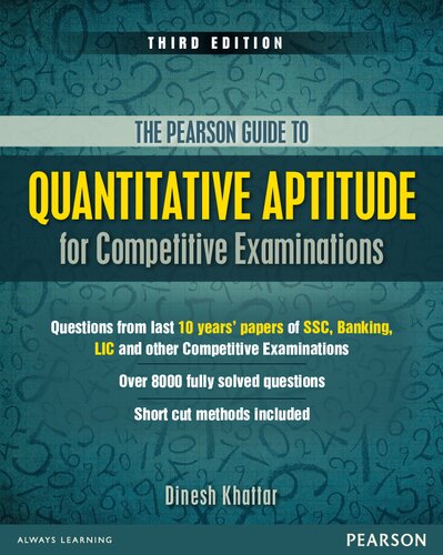 The Pearson Guide To Quantitative Aptitude For Competitive Examinations 4th Edition Dinesh Khattar