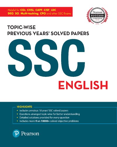 Ssc English Topicwise Previous Years Solved Papers Pearson