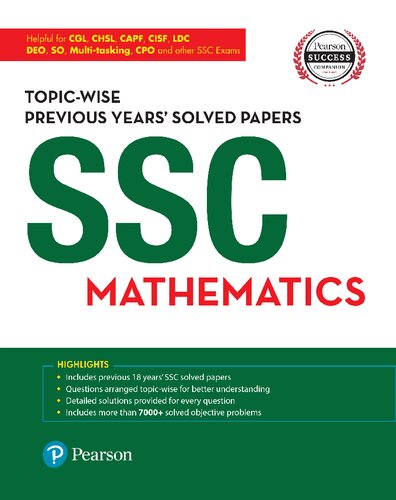 Ssc Mathematics Topicwise Previous Years Solved Papers Pearson