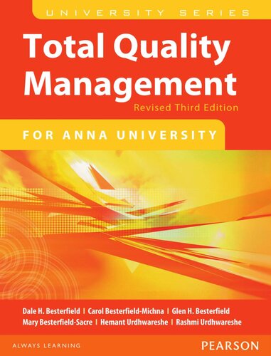 Total Quality Management For Anna University 3rd Edition Dale H Besterfield