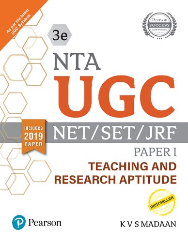 Nta Ugc Netsetjrf Paper I Teaching And Research Aptitude 3rd Edition K V S Madaan