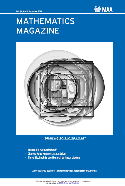 Mathematics Magazine Vol 86 Issue 5 Mathematical Association Of America