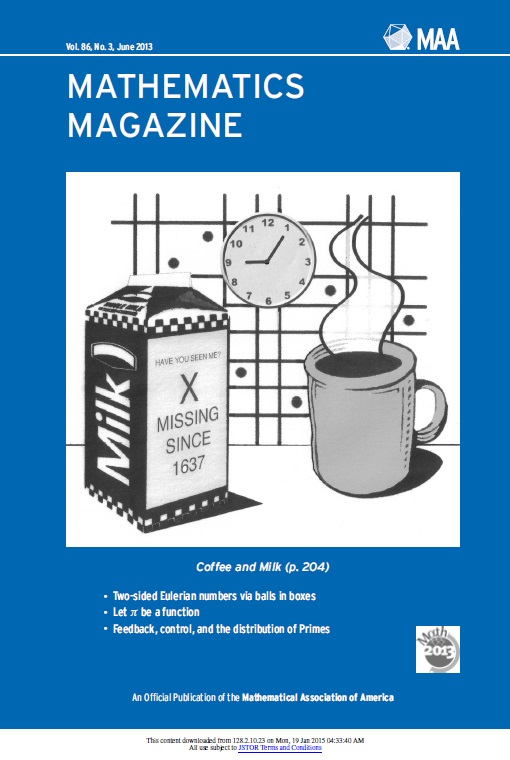 Mathematics Magazine Vol 86 Issue 3 Mathematical Association Of America