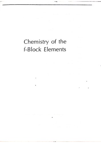 Chemistry Of The Fblock Elements Hellen C Aspinall