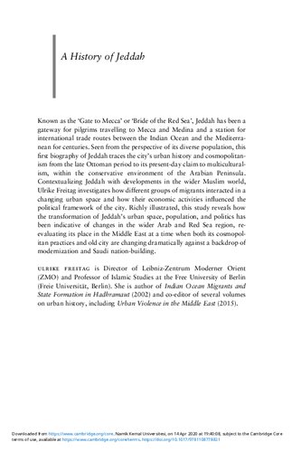 A History Of Jeddah The Gate To Mecca In The Nineteenth And Twentieth Centuries Ulrike Freitag