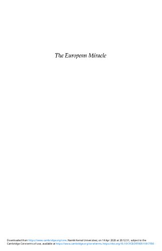 The European Miracle Environments Economies And Geopolitics In The History Of Europe And Asia 3rd Edition Eric Lionel Jones