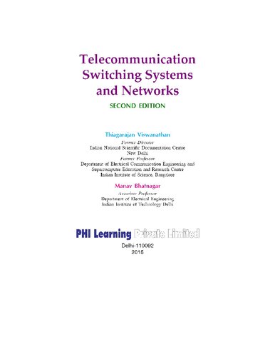 Telecommunication Switching Systems And Networks Second Thiagarajan Viswanathan