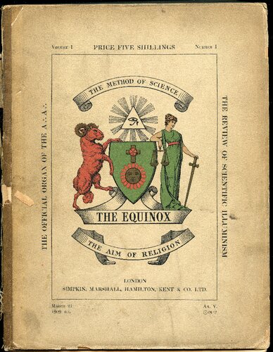 The Equinox Keep Silence Edition Vol 1 No 1 Aleister Crowley Scott Wilde