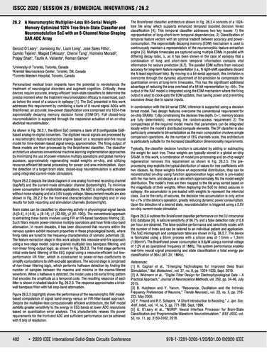 A Neuromorphic Multiplierless Bitserial Weight Memoryoptimized 1024tree Brainstate Classifier And Neuromodulation Soc With An 8channel Noiseshaping Sar Adc Array Gerard Oleary Jianxiong Xu Liam Long Jose Sales Filho Camilo Tejeiro Maged Elansary Chenxi Tang Homeira Moradi Prajay Shah Taufik A Valiante Roman Genovl University Of Toronto