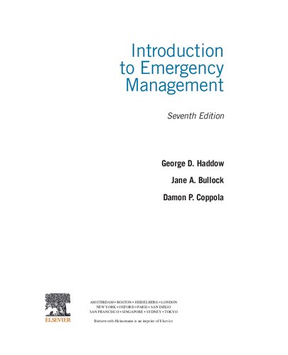 Introduction To Emergency Management 7th Edition George D Haddow