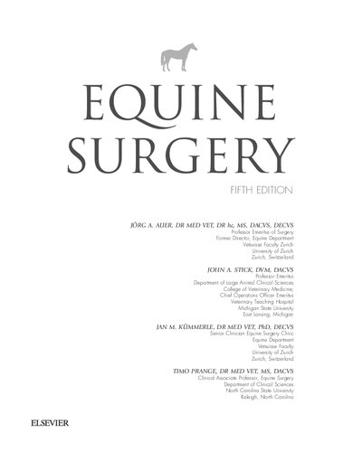 Equine Surgery 5th Edition Jrg A Auer John A Stick Jan M Kmmerle