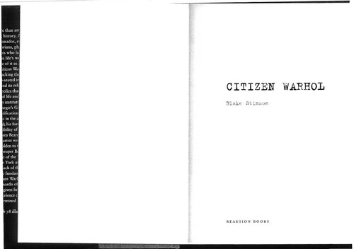 Citizen Warhol Blake Stimson