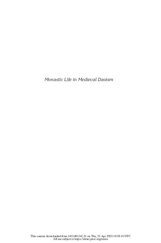 Monastic Life In Medieval Daoism A Crosscultural Perspective Livia Kohn