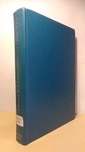 Solid State And Semiconductor Physics John Philip Mckelvey