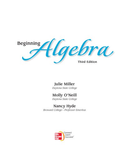 Beginning Algebra 3 Ed Julie Miller Molly Oneill