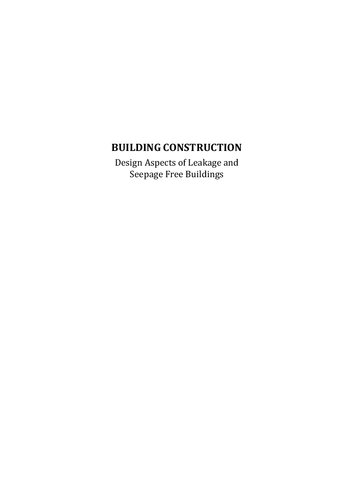 Building Construction1st Edn Krishna Kant