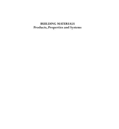 Building Materials Products Properties And Systems M L Gambhir Neha Jamwal