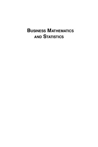 Business Mathematics And Statistics Asim Kumar Manna