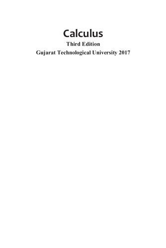 Calculus Third Edition Gujarat Technological University 2017 Ravish R Singhmukul Bhatt