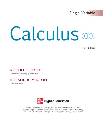 Calculus Single Variable 3 Ed Robert Thomas Smith Roland B Minton
